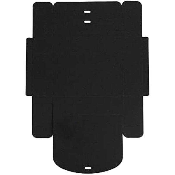 Emartbuy Pack of 12 Rectangle Shaped Presentation Gift Box, 24 cm x 19.5 cm x 7 cm, Easy Assembly, Black Kraft Box with Bow Ribbon