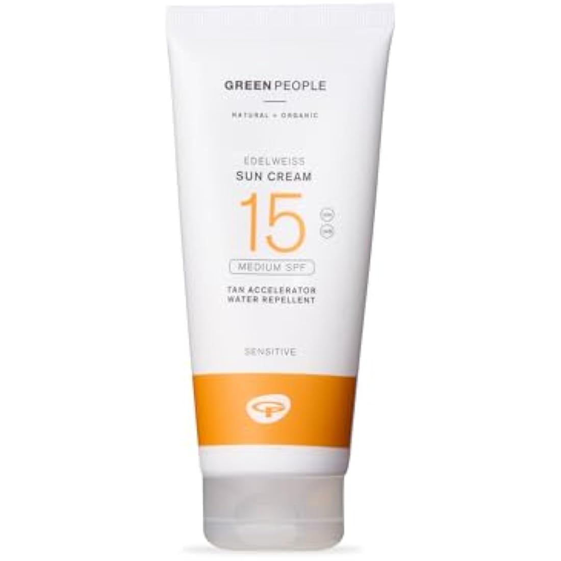 Green People Edelweiss Sun Cream with Tan Accelerator - SPF15 - Natural Sunscreen Suitable for Sensitive Skin - Reef Safe & Cruelty Free, 200ml