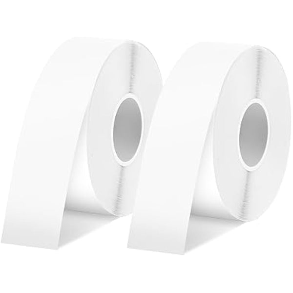 SUPVAN E10 & E11 & E16 Label Maker Tape, 2 Rolls 15mm × 6m Genuine Continuous Laminated Thermal Label Tape Refill, Waterproof Oilproof Child-Safe Durable Auto Detect Labels, Black on White