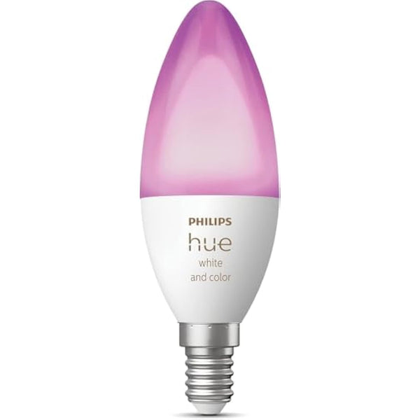 Philips Hue White and Colour Ambiance Smart Light Bulb [E14 Small Edison Screw] with Bluetooth. Works with Alexa, Google Assistant and Apple Homekit