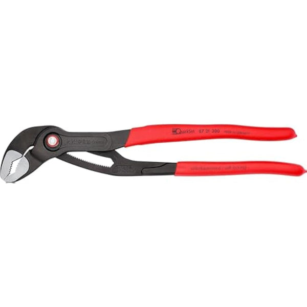 Knipex Cobra® QuickSet High-Tech Water Pump Pliers grey atramentized, with non-slip plastic coating 300 mm 87 21 300