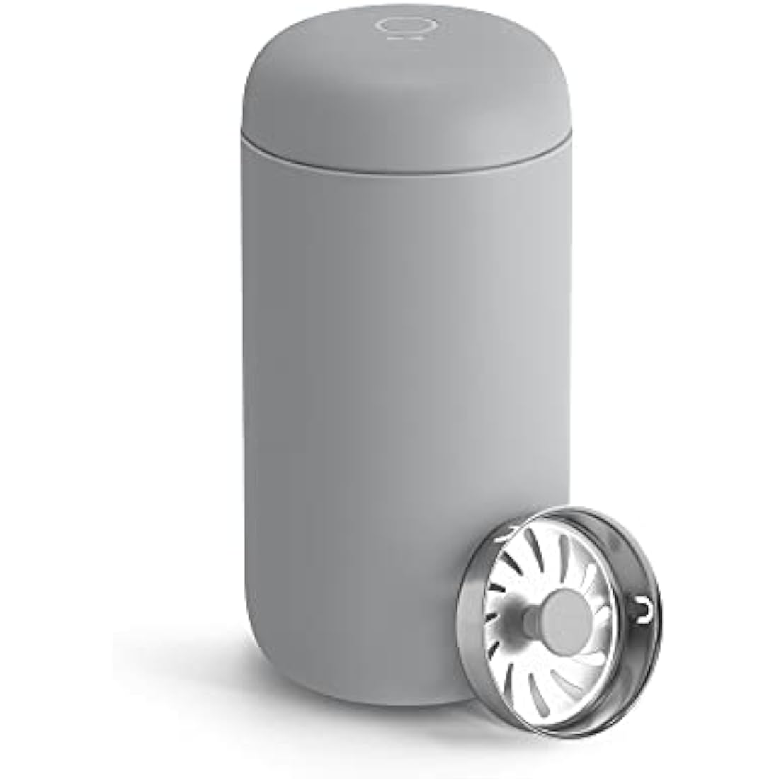 Fellow 12 oz Carter Move Travel Mug - Vacuum-Insulated Stainless Steel Travel Coffee Mug - Coffee Tumbler with Ceramic Interior and Splash Guard - Matte Grey