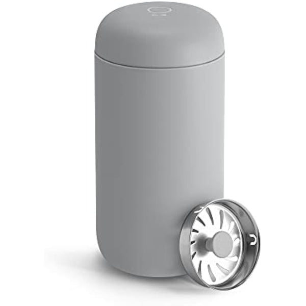 Fellow 12 oz Carter Move Travel Mug - Vacuum-Insulated Stainless Steel Travel Coffee Mug - Coffee Tumbler with Ceramic Interior and Splash Guard - Matte Grey