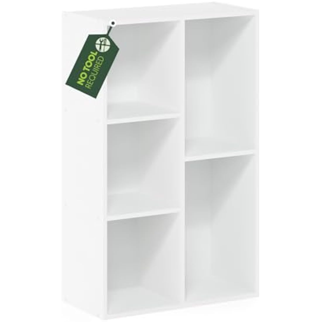 Furinno Luder 5-Cube No Tool Assembly Open Shelf, White