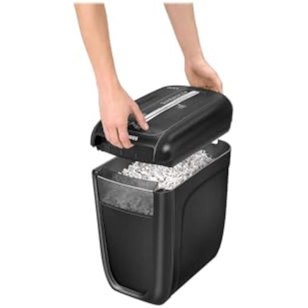 Fellowes Paper Shredder for Home Office Use - 10 Sheet Cross Cut Shredder for Home and Office Use - Deskside Shredder with 22 Litre Bin - Powershred 60Cs - High Security P4 - Black