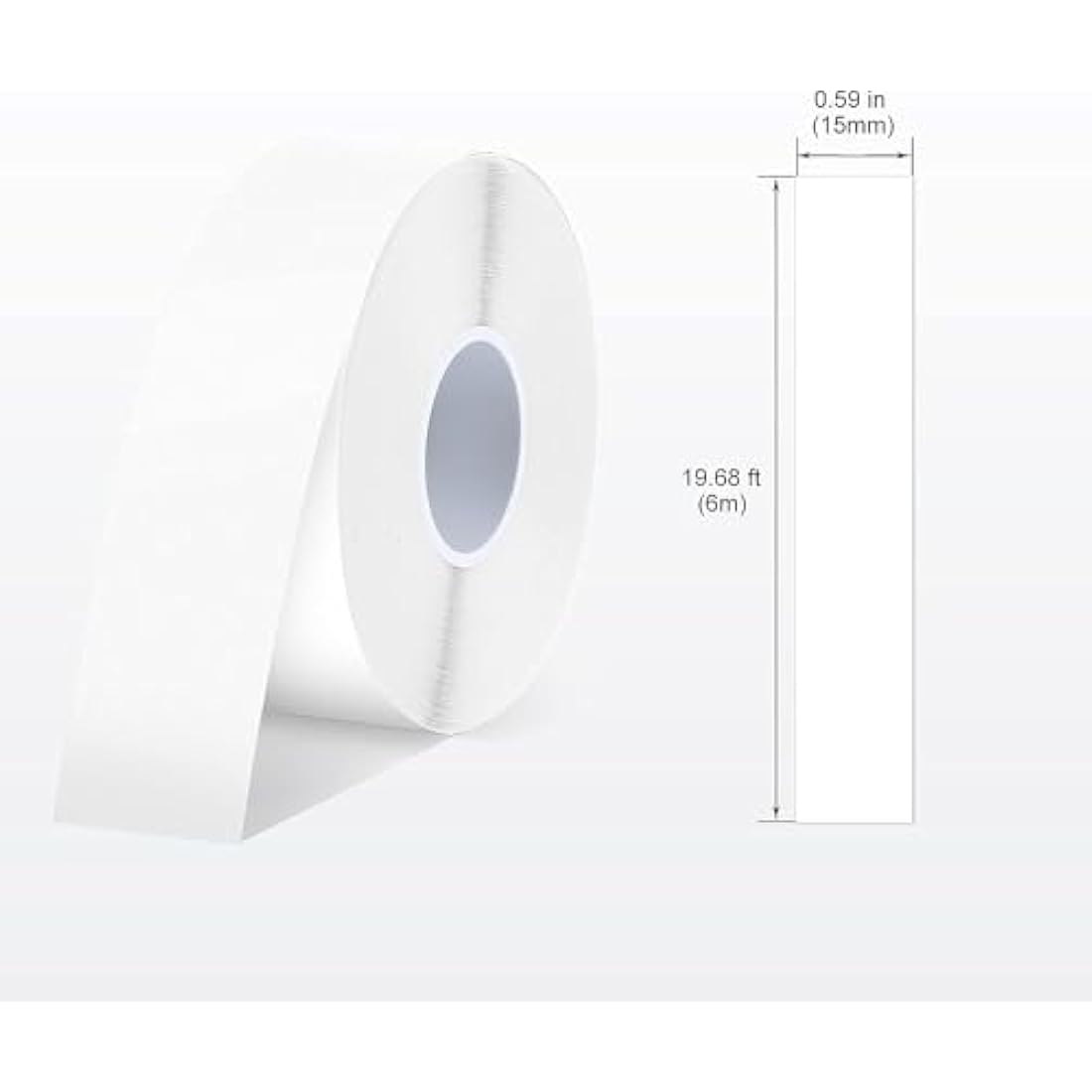 SUPVAN E10 & E11 & E16 Label Maker Tape, 4 Rolls 15mm × 6m Genuine Continuous Laminated Thermal Label Tape Refill, Waterproof Oilproof Child-Safe Durable Auto Detect Labels, Black on White