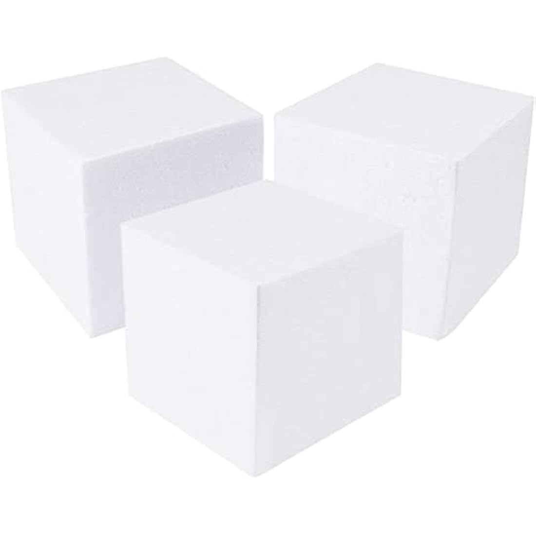 4 Pack Foam Cube Squares for Crafts - Polystyrene Blocks for DIY Projects, Models, Arts Supplies (15.2 x 15.2 x 15.2 cm, White)
