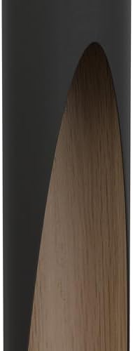 Eglo LED Pendant light Barbotto, 3 lamp ceiling light fitting with indirect lighting, hanging lamp for dining and living room, metal in black and wood effect, GU10 bulb, warm white