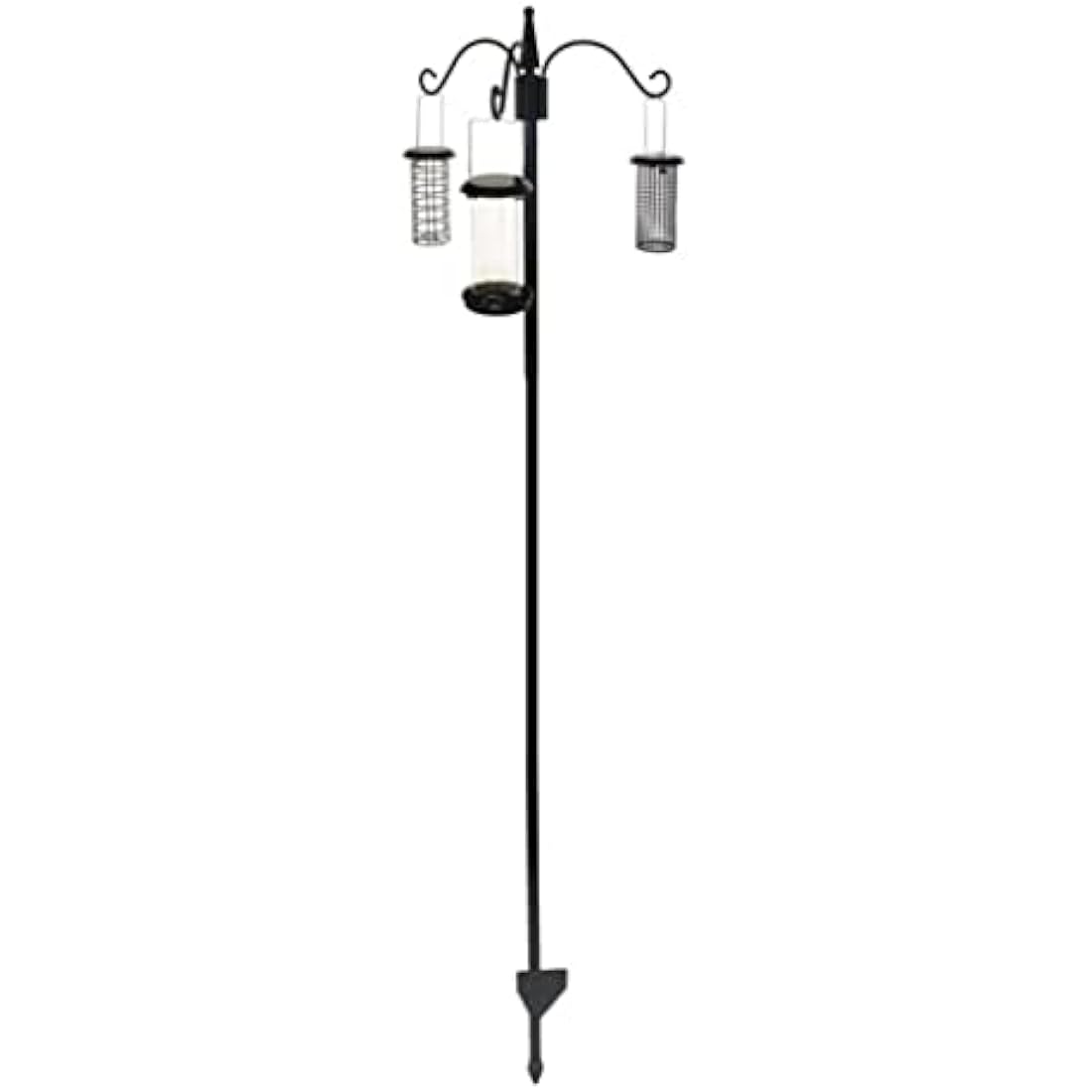 Feeding Station, Heavy Duty Bird Feeding Station with Three Hooks for Hanging Feeders, Easy to Assemble, Great for Any Garden or Outdoor Area - Honeyfield's (188x47cm), Black