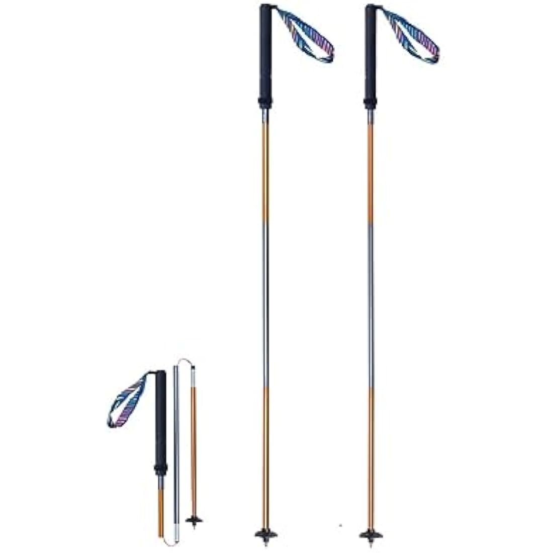 AONIJIE Trekking Poles Folding, Lightweight, Aluminum Hiking Poles,120cm Adjustable, Ultralight For Walking Running Sticks Send 2pc Pair (120)