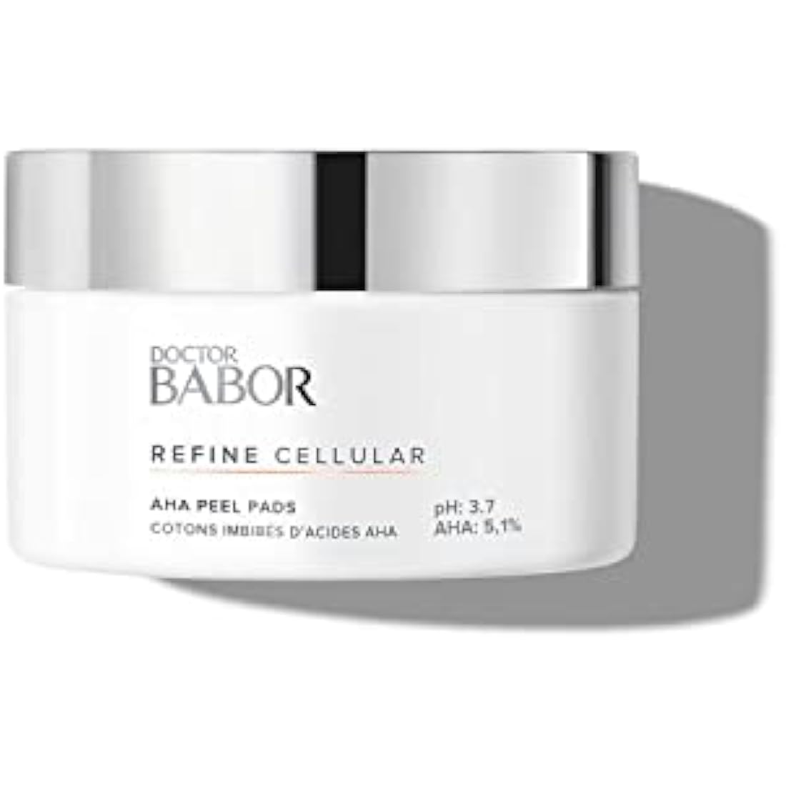 DOCTOR BABOR AHA Peeling Pads for Dull Skin with Large Pores, Fruit Acid Peeling, Without Alcohol, Vegan Formula, Smoother Skin, 60 Pieces