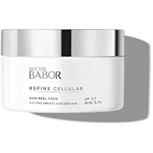 DOCTOR BABOR AHA Peeling Pads for Dull Skin with Large Pores, Fruit Acid Peeling, Without Alcohol, Vegan Formula, Smoother Skin, 60 Pieces