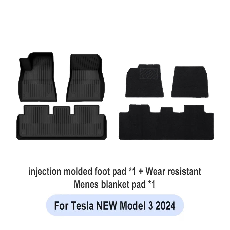For Tesla Trunk Mat Model Y Model 3 high land Floor Mat 2021-2025 Luggage Mat TPE waterproof Anti-Slip Set Floor Liner Mat