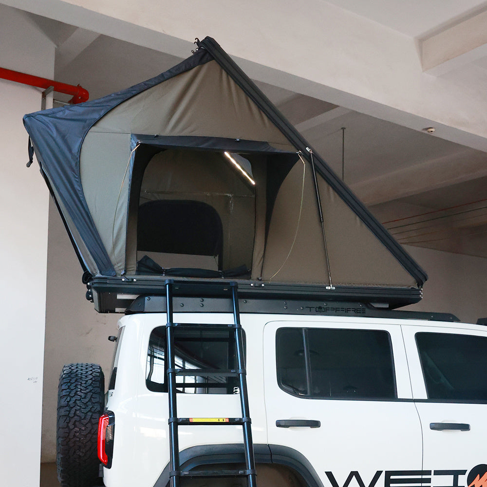 WEIER Vehicle Mounted Tent - For Car / RV / Pickup / Van / Camper / 4x4 + Ladder + 7cm Mattress + Light + Shoe Bag