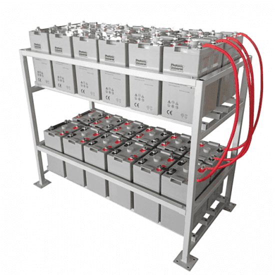 24kWh 48V 500Ah AGM 24×2V Battery Bank with Metal Racking | 4Boats