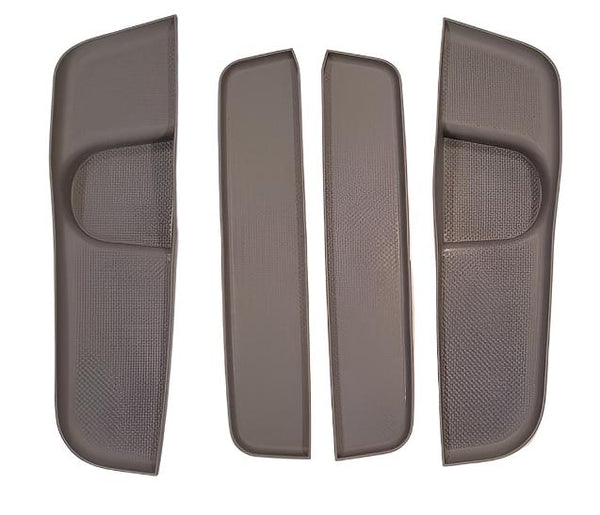 For VW T6 Camper Transporter Rubber Door Pocket Inserts – Grey Mat Set, Direct Fit