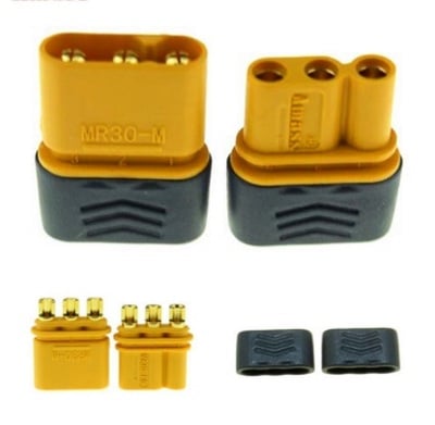 Amass MR30 Connector - Gold Plated High Current Connector for RC (30A/40A)
