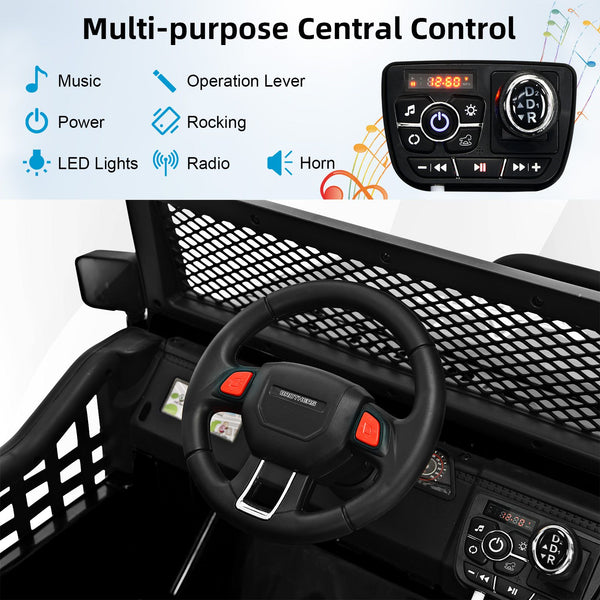 CW 2-Seat Kids Ride on Jeep Truck 12V Kids Electric Ride On Car 2 Motors Toy Car with Parent Remote Control