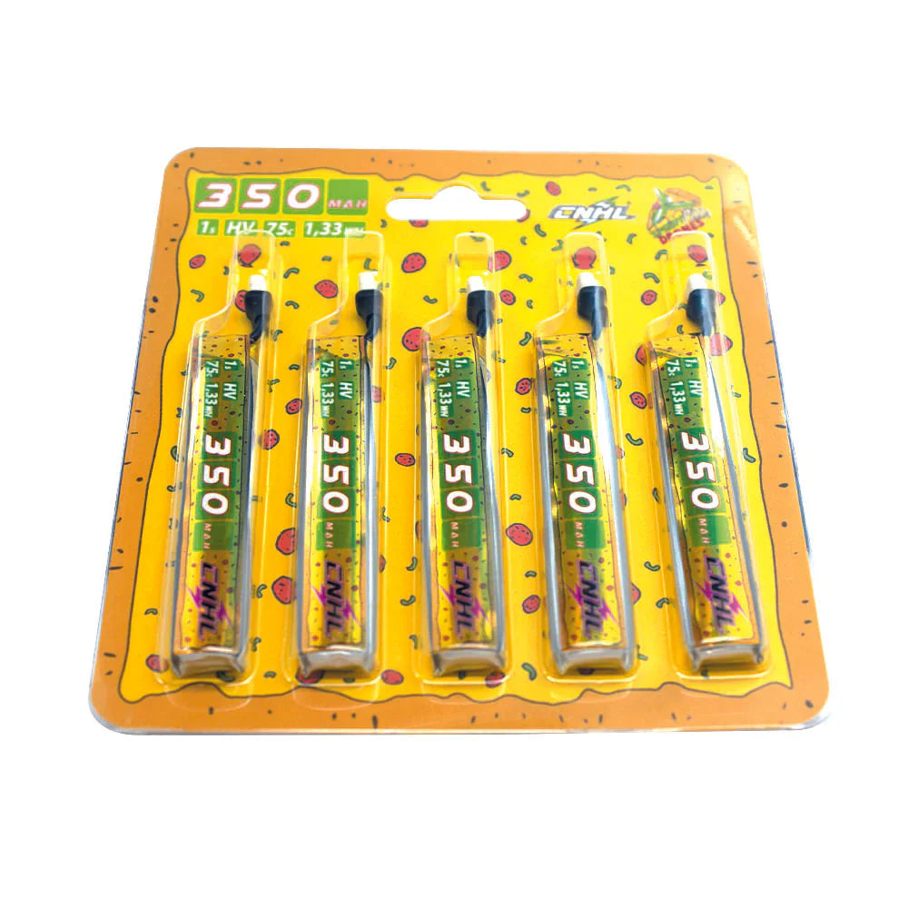 CNHL Pizza Series 350mAh 3.8V 1S 75C Lipo Battery with BT2.0 (5pcs)