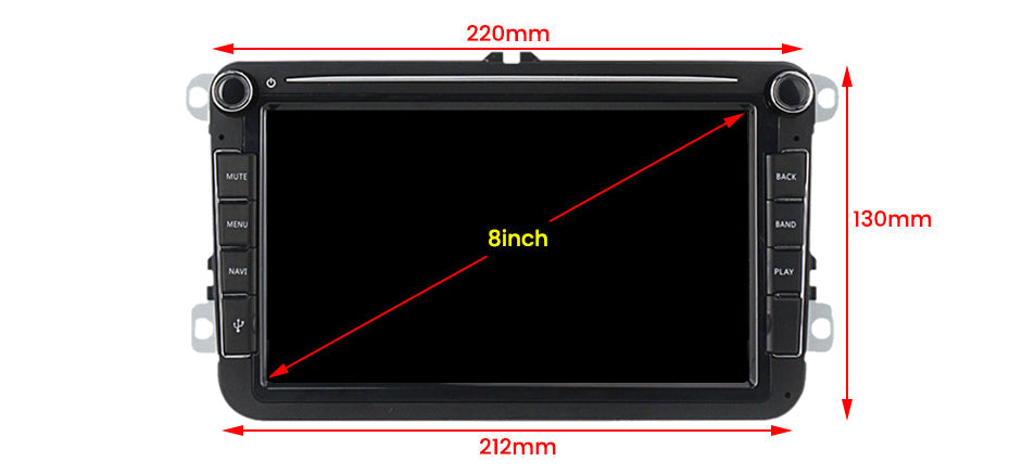 Volkswagen/Seat/Skoda Universal 8 Inch CarPlay and Android Auto Screen