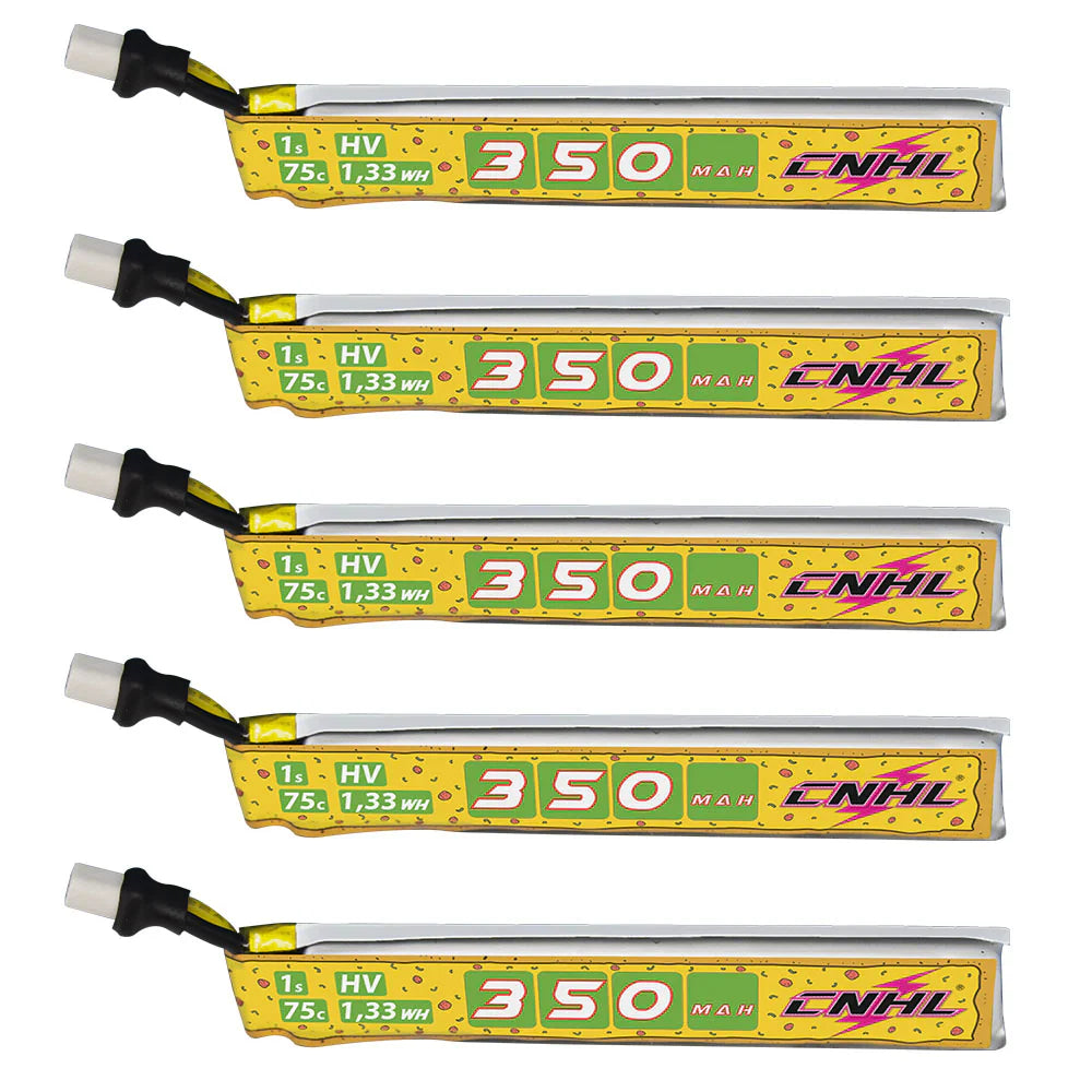 CNHL Pizza Series 350mAh 3.8V 1S 75C Lipo Battery with BT2.0 (5pcs)