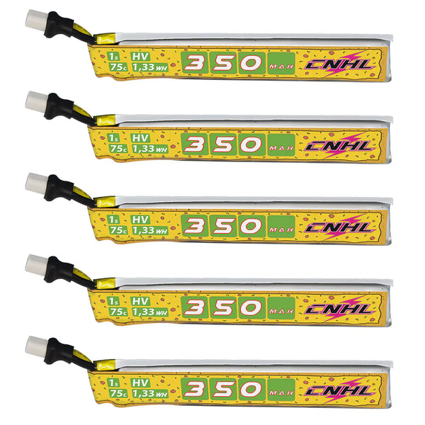 CNHL Pizza Series 350mAh 3.8V 1S 75C Lipo Battery with BT2.0 (5pcs)