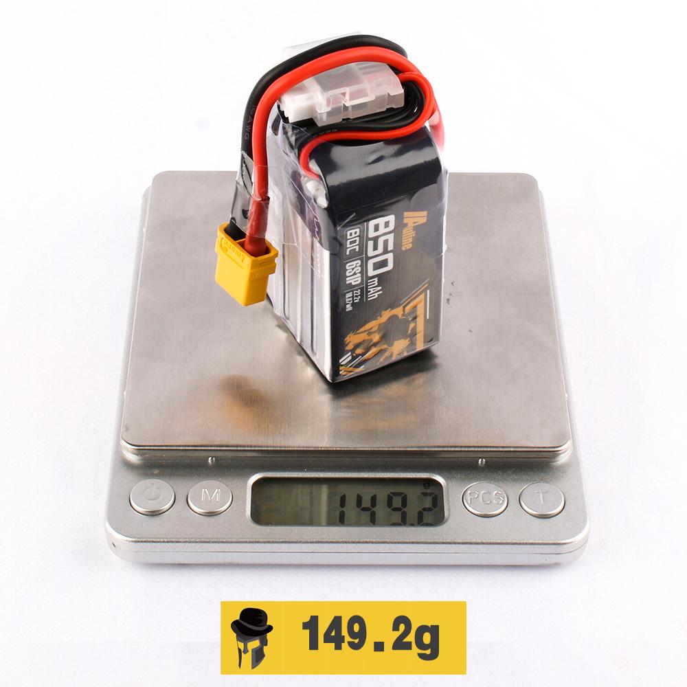AuLine 850mAh 6S 22.2V 80C XT60 Lipo Battery