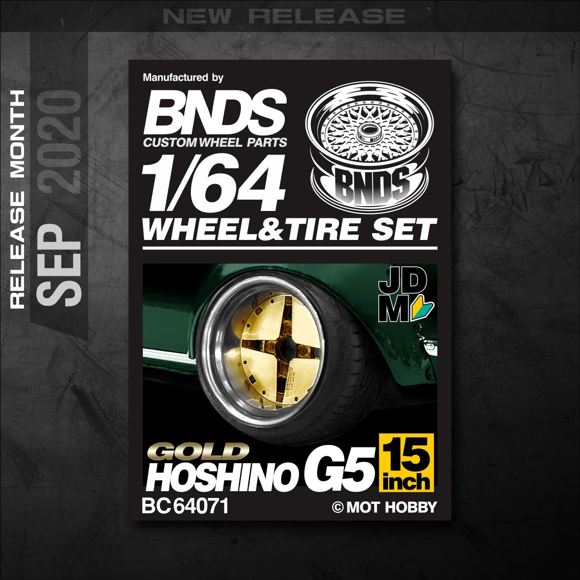 1/64 Alloy Wheels With Rubber Tires By BNDS Assembly Rims Modified Parts for Model Car Refitted VIP Style No.64053-64088