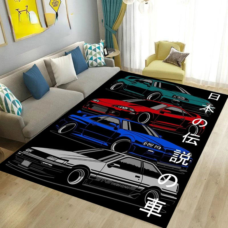 Entrance Mats JDM GTR Cool Racing Car Welcome Carpet Bedroom Bathroom Hallway Kitchen Carpet Non-Slip Living Room Rug Home Decor