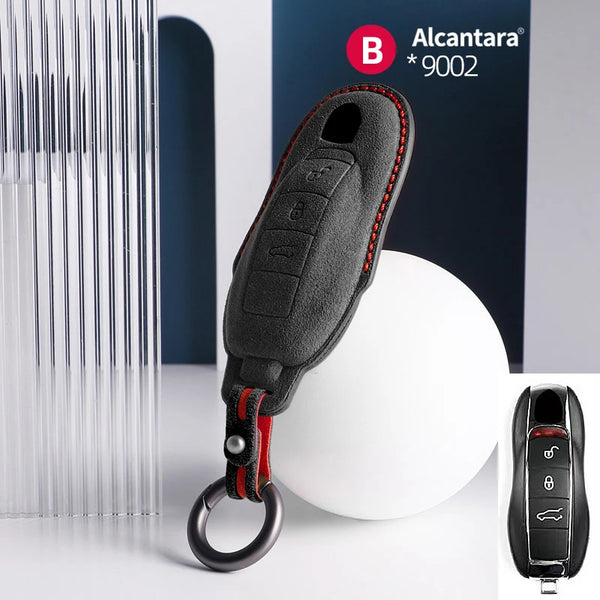 Alcantara High-quality Car Key Case Cover For Porsche Panamera Spyder Carrera Macan Cayman Cayenne 911 970 981 991 Accessories