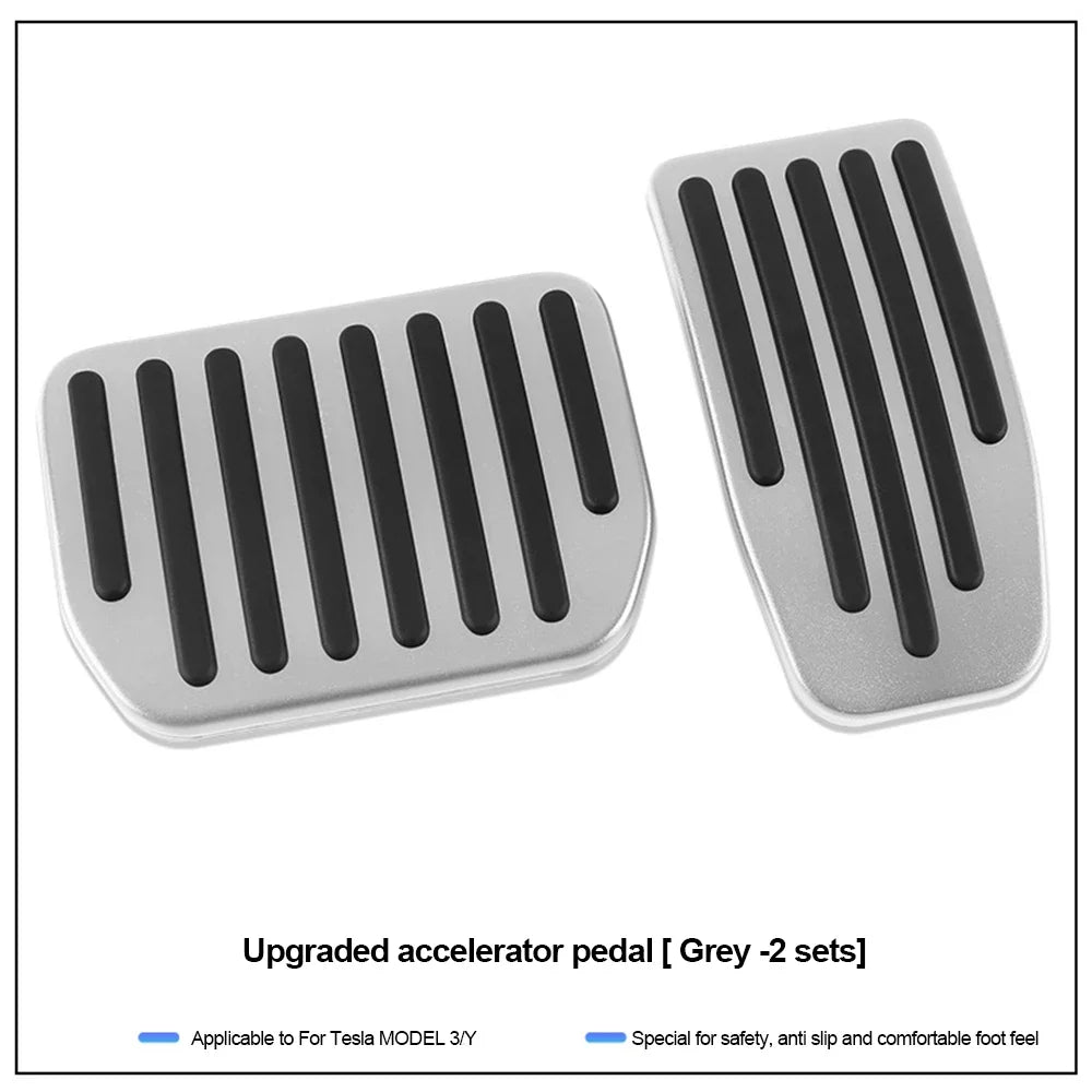 Aluminum Alloy Accelerator Gas Fuel Brake Rest Pads Mat For Tesla Model 3 Y Highland 2024 2023 2022 Foot Pedals Cover Accesories