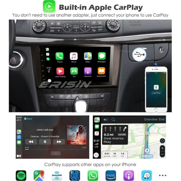 ES3094L 9" Android 10.0 DAB+ GPS Car GPS Stereo CarPlay Mercedes Benz ML GL-Class W164 X164 DSP
