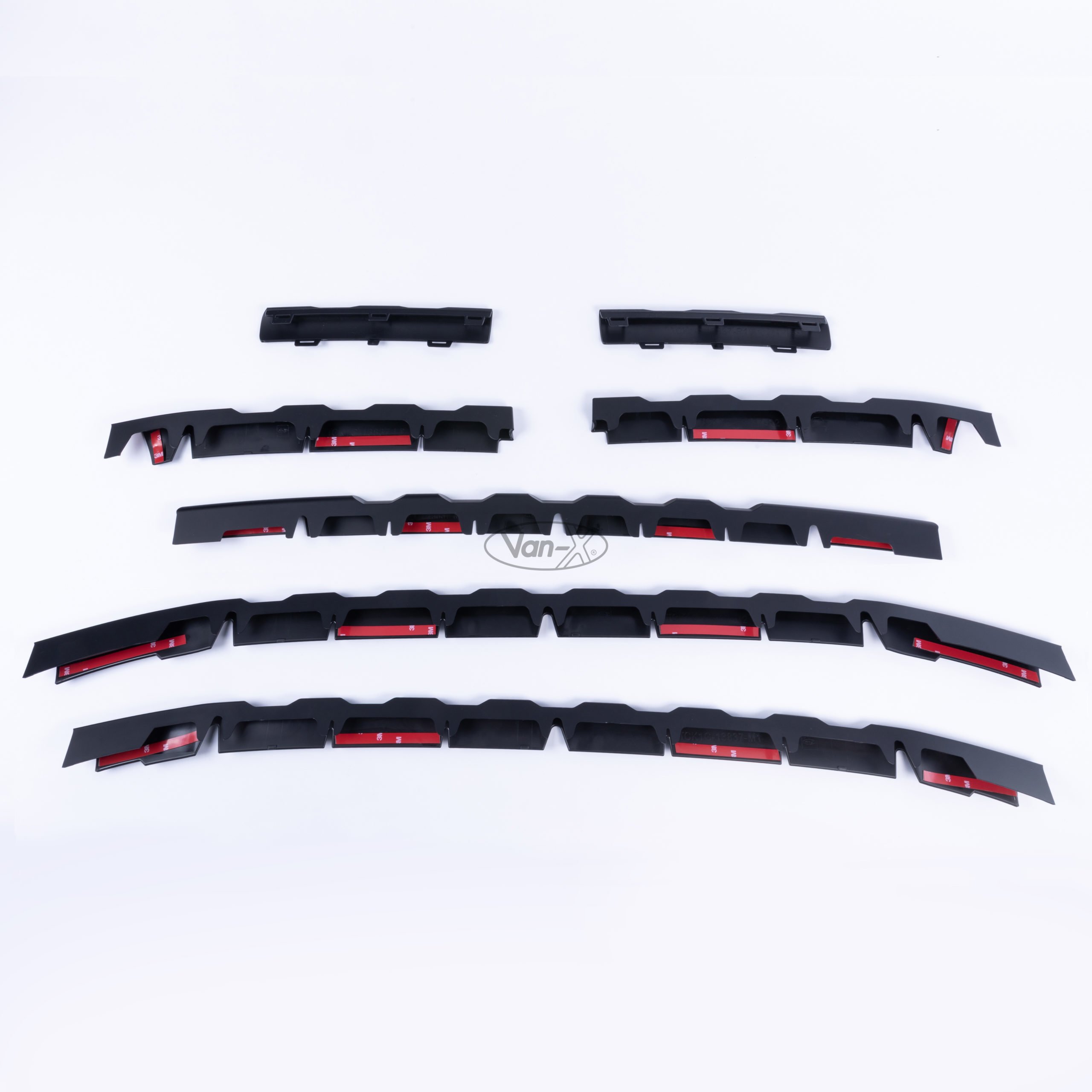 For Ford Transit Custom Matte Black Front Grille Trims (7Pcs) - MK1 (2012-2018) - Ready to Fit