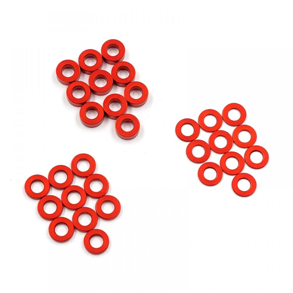 30 pc M2.5 Flat Washer Aluminium Pack (Black, Red)