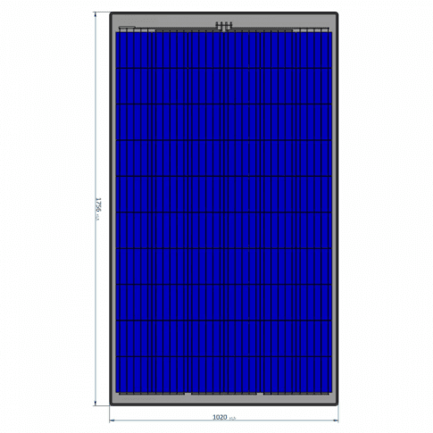 300W Semi-Flexible Solar Panel — Rear Junction Box, Made in Austria