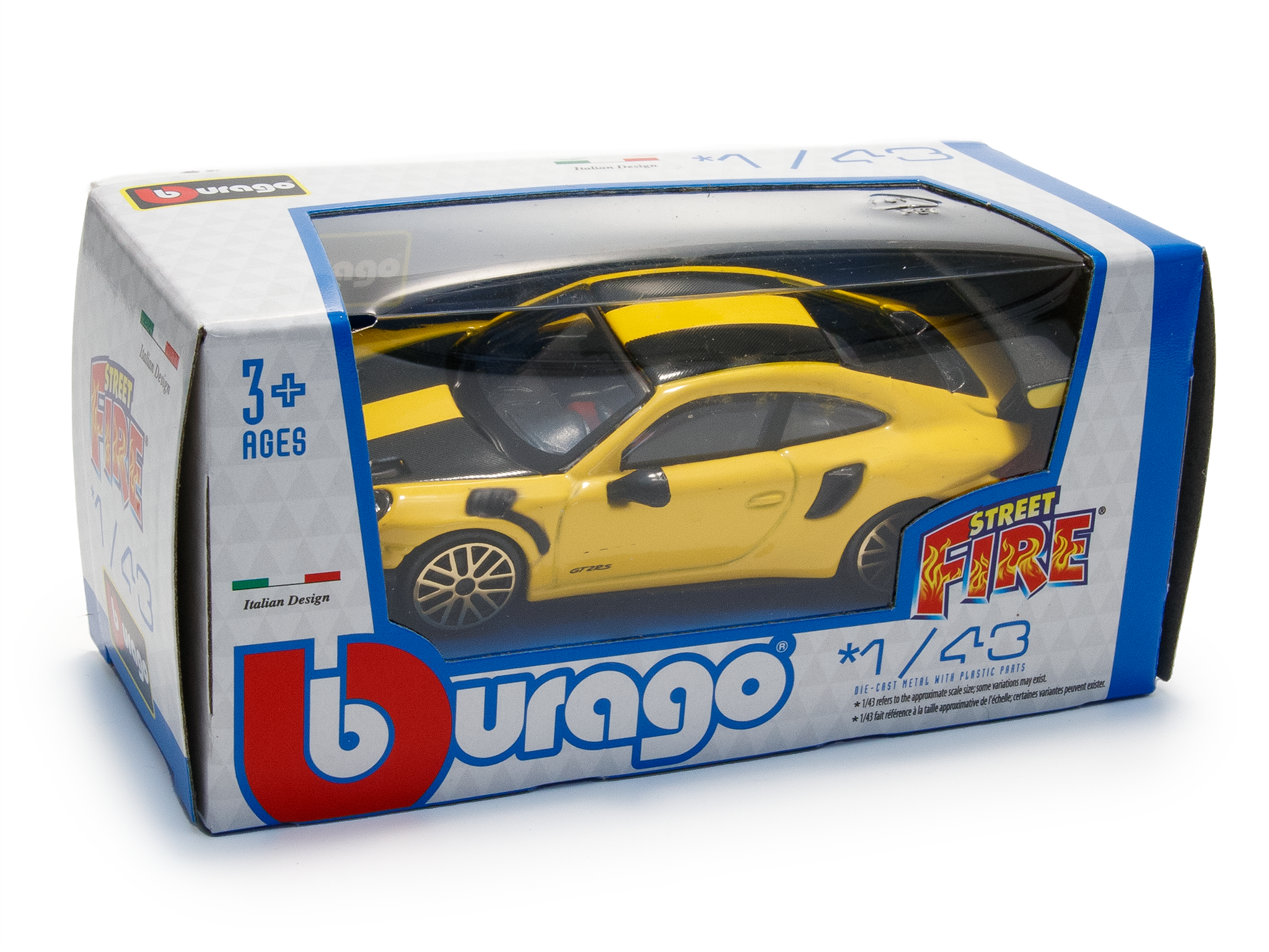 Porsche 911 GT2 RS yellow - 1:43 Scale Toy Car