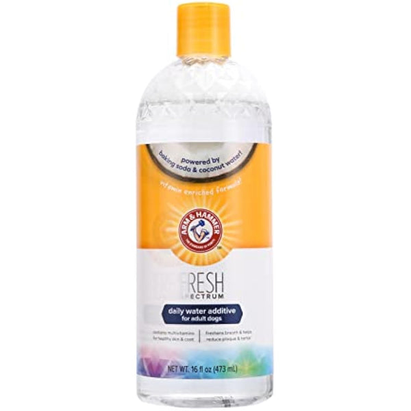 ARM & HAMMER Fresh Spectrum Coconut Mint Dog Water Additive, 473ml, Best Dental Care for Dogs, Removes Plaque & Tartar, Freshens Breath, Gum & Teeth Cleaning, No Brushing, Easy to Use Pet Oral Hygiene
