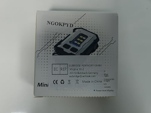 NGOKPYD N21 Small Torch Led Super Bright 900L Rechargeable USB EDC Keyring Torch with Clip, COB Light - Mini Pocket Waterproof Keychain Flashlight 8 Modes Flash Light for Power Cuts, Camping, Outdoor