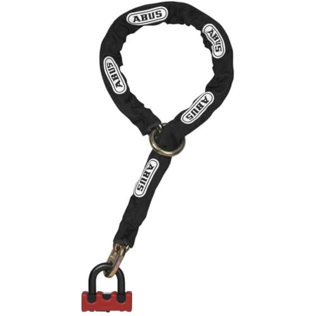 ABUS lock and chain combination - Granit Power XS 67/105HB50 + 10KS120 black loop - Motorbike lock with security level 16 - Red