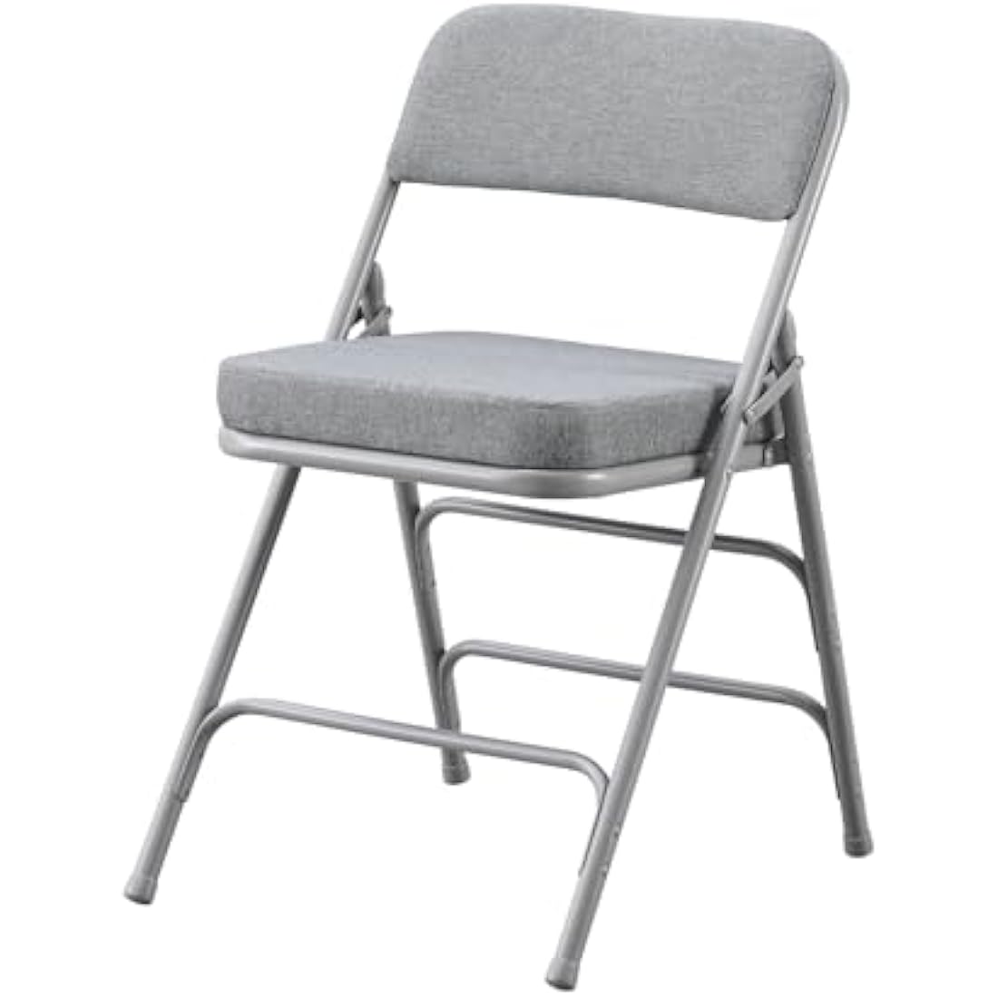 KAIHAOWIN Padded Folding Chairs Upholstered Single Foldable Chair with Ultra Thick Padded Seat Comfortable Metal Chairs Indoor with Comfortable Fabric Cushion for Indoor-Grey