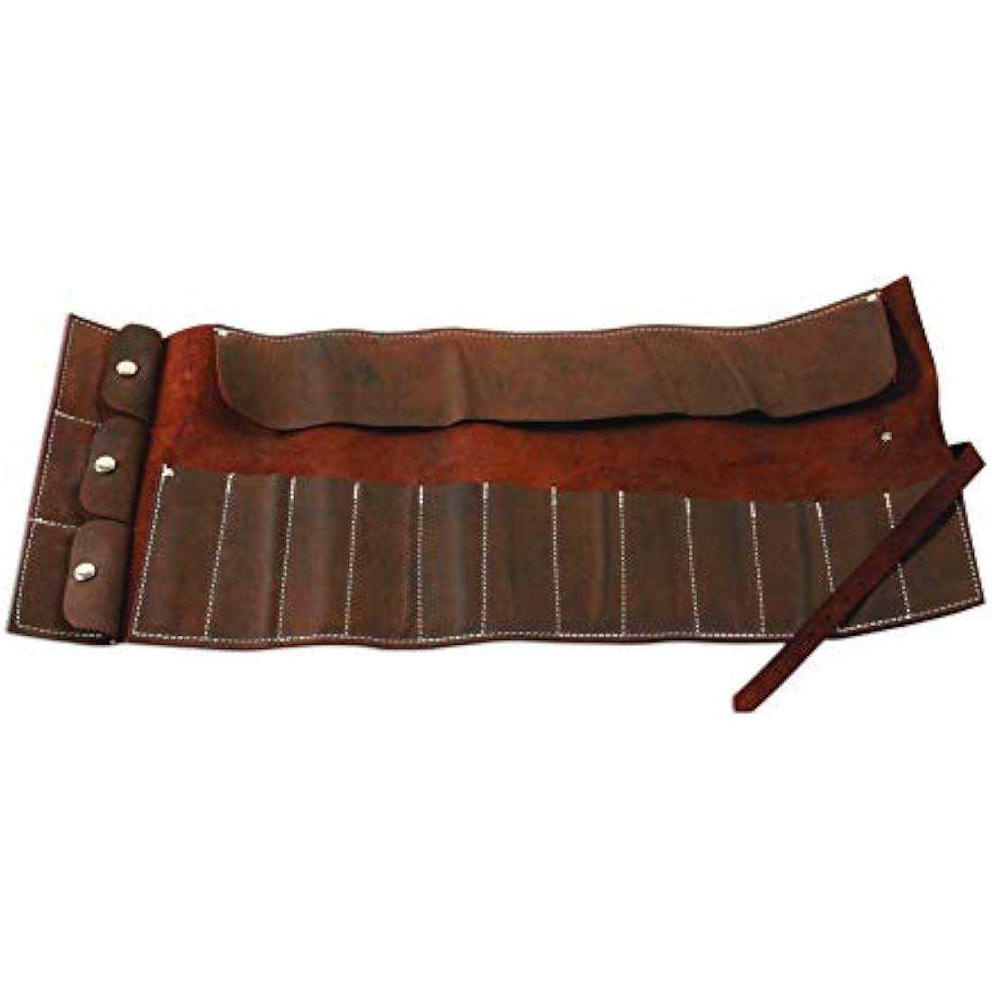 Gunson 77168 Leather Tool Roll Antique Finish 15 Pockets , Brown