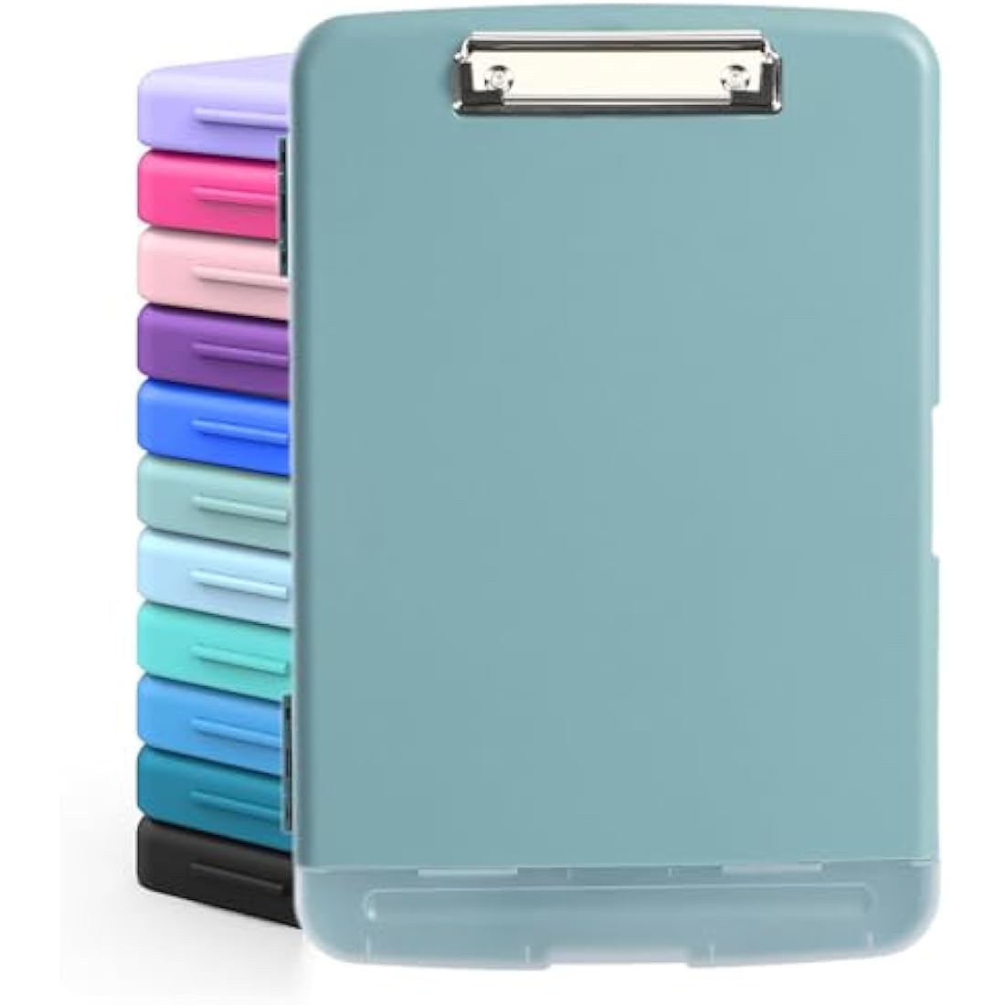 DMFLY Clipboard with Storage, Heavy Duty Clip Boards with Pen Holder, A4 Plastic Clipboards with Compartment, Holds 6+ Pencils and 200+ Sheets, Strong Clipboards with Low Profile Clip, Great for Work