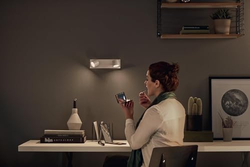 Philips myLiving Star WarmGlow Dimmable LED Spotlight, 2 x 4.5 W LED Light, Instant Start, Easy Installation - White Twin Spot Bar