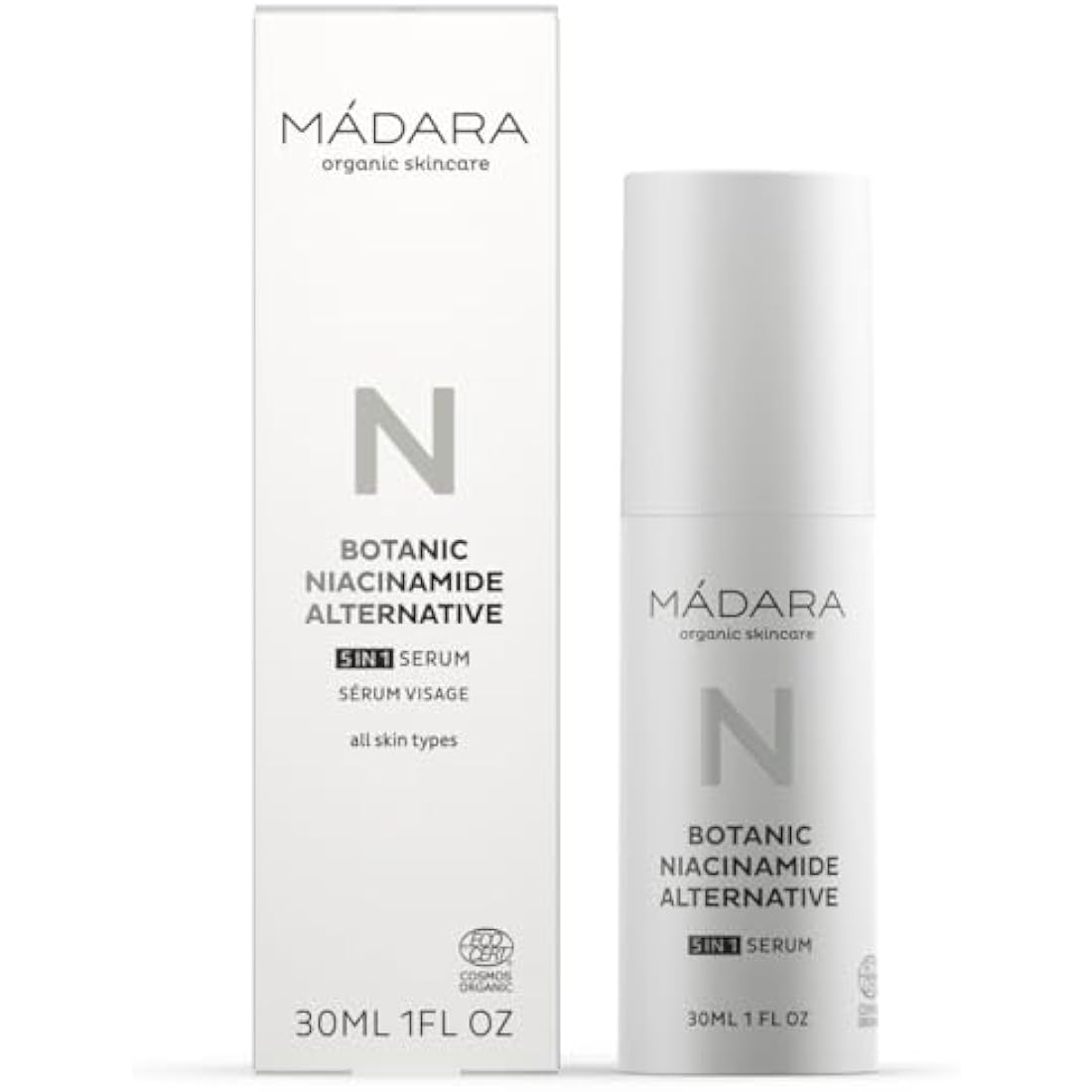 MÁDARA Organic Skincare | Botanic Niacinamide Alternative 5-in-1 Serum, 30ml – A natural niacinamide alternative, Delivers skin-refining, brightening and balancing effects