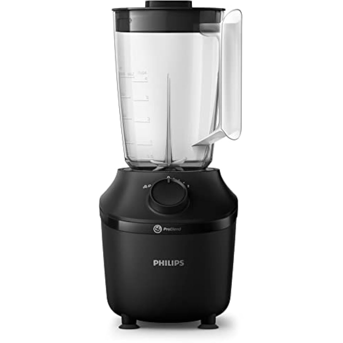 Philips Blender 3000 Series, ProBlend System, 1.9L Maximum Capacity, 1L Effective Capacity, 450W, 1 Speed Setting + Pulse, Plastic Jar, Black, (HR2041/01), Smooth blends with no lumps in 45 seconds*