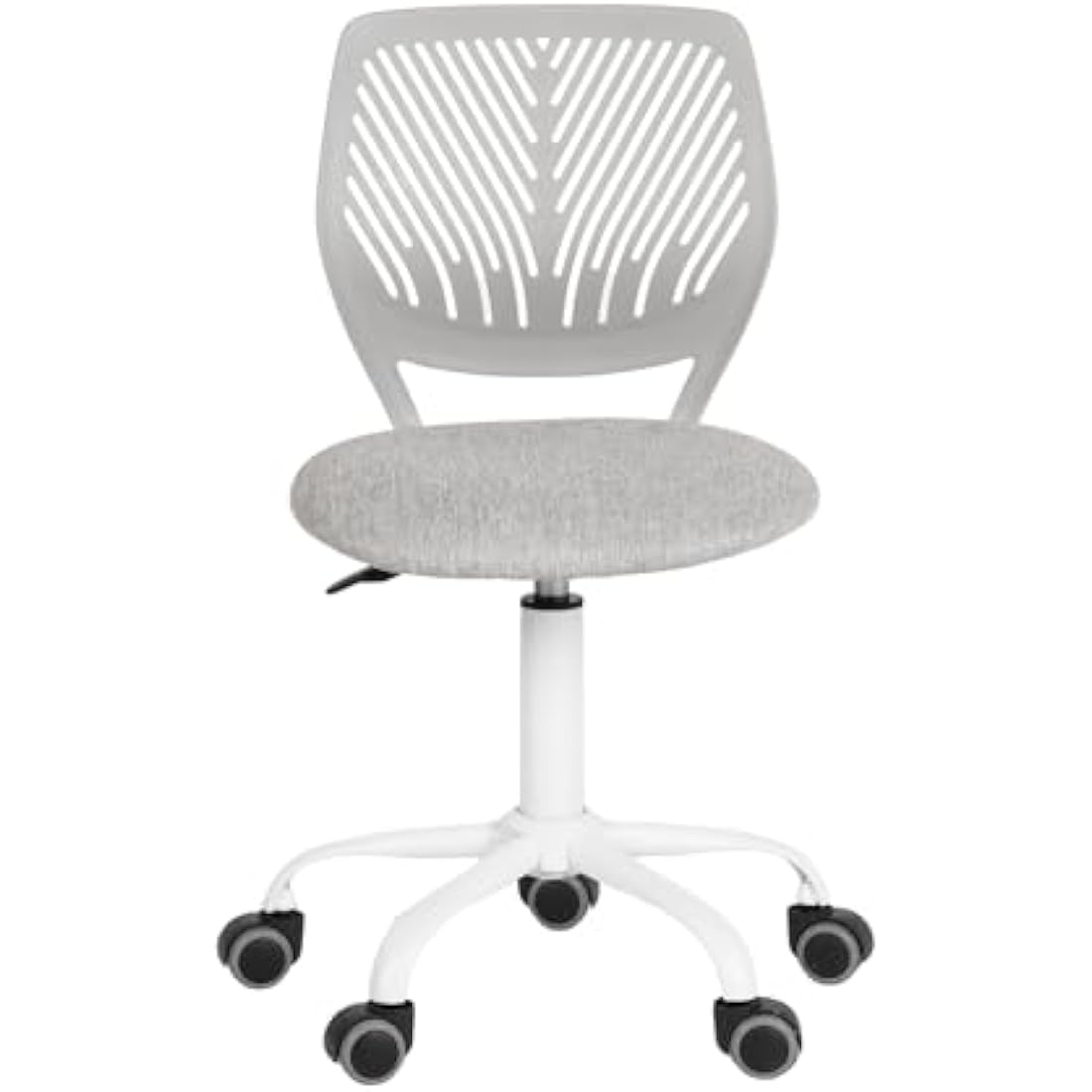 FurnitureR Set of 1 Desk Chair, Adjustable Height Task Chair, Swivel Chair with Small Hole Backrest Design for Bedroom Study Room, Light Grey