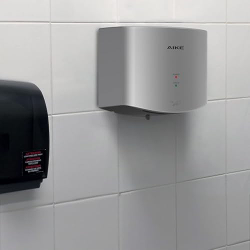 AIKE Hand Dryer 10 Seconds to Dry, High Speed Energy Saving Electric Hand Dryer Automatic, Commercial Hand Dryer for Kitchen, Bathroom and Toilet AK2630S 220v 1400W Silver