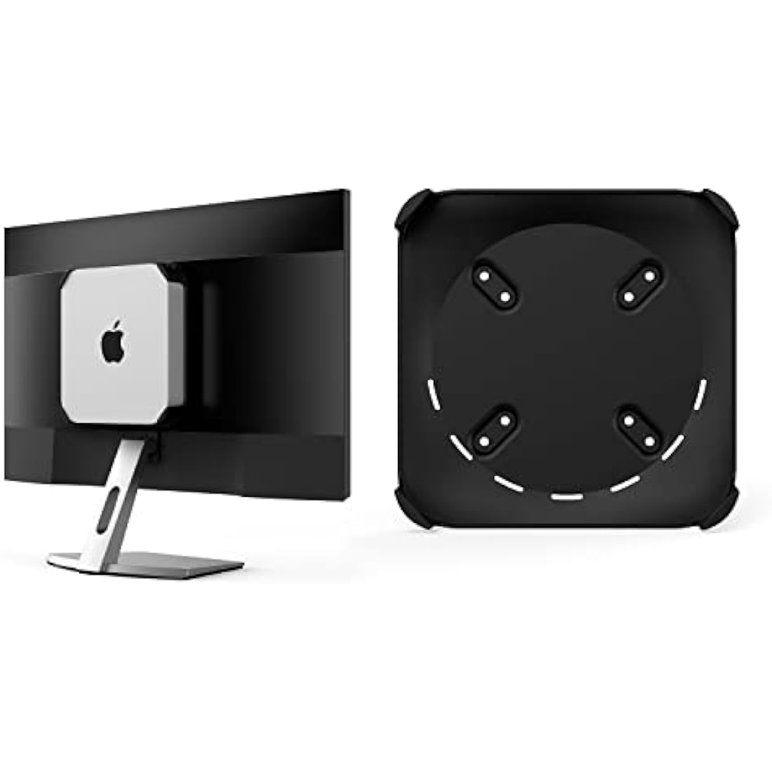 HumanCentric Mount Compatible with Mac Mini, Custom Mount Adapter for Wall, Rack, Under Desk, Behind Monitor, 75x75mm and 100x100mm VESA Patterns, Does Not Work With 2024 M4 Mac Mini
