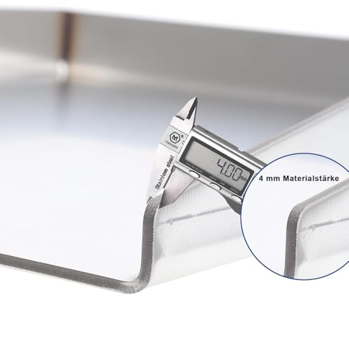 Grihero Universal Griddle Plate with Grill Spatula Scraper Accessory Set, 40x30cm Stainless Steel BBQ Plancha Grill Plate with Grease Drain for Weber,