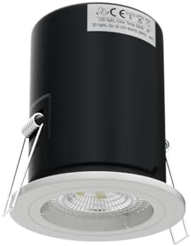 4XSweier 90 Minute Fire Rated LED Downlights,IP20 GU10 LED Recessed Ceiling Lights, Fire Rated Spotlight with 5W 6000K Cool White Bulb, White(Non-Dimmable)